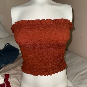 Rust Smocked Tube Top